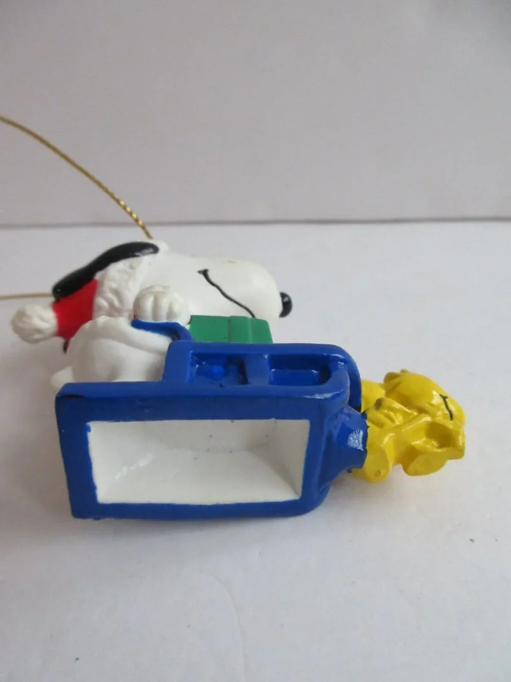 Peanuts PVC Snoopy Santa On Sleigh with Gifts, Woodstock Reindeer 2.5” Ornament